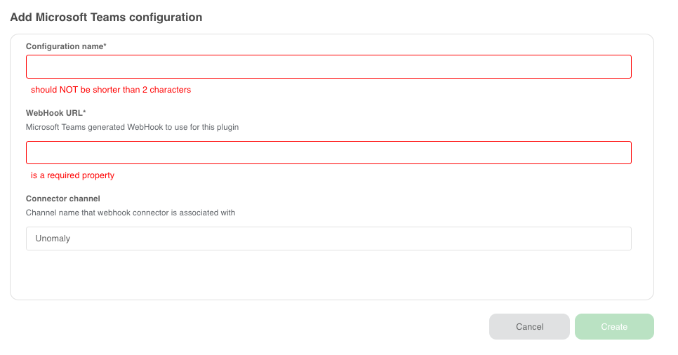 Microsoft Teams plugin configuration